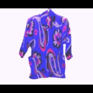 Nice vintage purple wool jacket 1980's mod paisley mohair Gallery Hong Kong M